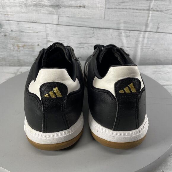 adidas Samba Black Leather Shoes with White Stripes - Picture 5 of 13